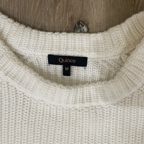 Quince 100% Cotton Women's White  Sweater - Picture 9 of 9